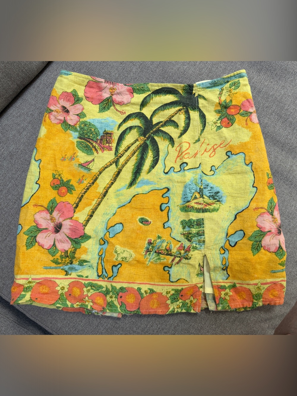 Urban Outfitters Yellow Floral Lined Skirt